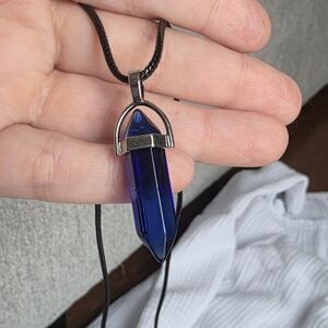 Blue Crystal Pendant Necklace
